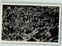 72555 W7430 Metzingen , Württ 1942 Foto AK Fliegeraufnahme des Ortes mit der Martinskirche
