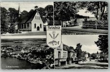 23858 W2067 Reinfeld (Holstein) - Kirche Am Herrenteich Luftaufnahme Bahnhofstraße Wappen 4-Bildaufnahme