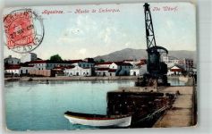 Algeciras 1909 Foto AK Hafen Marke bildseitig