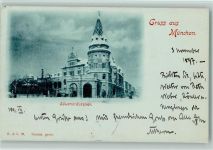 W8000 München im Winter - Gruss aus 1897 AK Löwenbräukeller