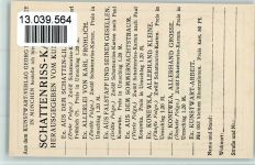 Kunstwart Verlag Buchhandlung - Bestellzettel für Schattenriss Veröffentlichungen Verlag