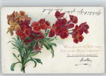 Blumenstrauß , Gedicht , sei tausendmal gegrüßt, litho Glitzer 1901 AK mit Glitzer