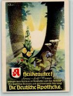Die Deutsche Apotheke 1938 AK Heilkräuter Apotheke Künstlerkarte