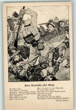 Eine Boarische bei Metz von Ludwig Thoma - Karikatur Gefecht WK I und WK II