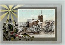 Basel Bâle Frohe Festtage - Winter - Verlag Rathe-Fehlmann Nr. 2872 AK Städteglückwunsch 1911