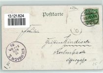 W2300 Kiel , Ostsee Kriegshafen mit Seegarten Eichenbatt Blätter Lithographie
