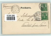 W6000 Frankfurt am Main Reliefdruck Ortsansicht Main Frachtschiff Brücke Reliefdruck 1900