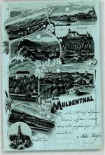 09322 O9294 Penig Lithographie Gruss Muldenthal Mond Blumen Waldenburg Turm Rochlitz Rochsburg