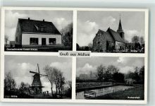 27632 W2853 Midlum b Bremerhaven - Kolonialwaren E. Braase Windmühle Kirche Schwimmbad