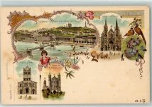 69000 Lyon Lithographie Vue Generale de la Saone et du Coteau de Fourviere Kirche Saint Nizer Kirche d`` Inay Abside de N.-D. de Fourviere Carl Künzli Zürich Dep. No. 869