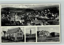 74834 W6957 Auerbach , Bauland 1940 - Schule, Kriegerdenkmal, Bahnhof AK