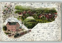 31020 W3216 Lauenstein , Niedersachs 1899 Lithographie Gruss aus - Bahnhof mit Eisenbahn, Stark beschrieben