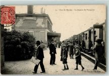 78550 Houdan 1906 - Gare de Houdan La descente des Voyageurs