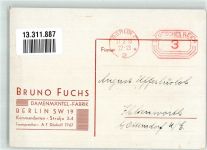 W1000 Berlin Mitte Bruno Fuchs Damenmäntel Kommandantenstr. Werbung Mode 1933