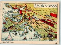 Vaasa Vasa Künstlerkarte Malmö Garden Hotel Central Hotel Ator Eisenbahn Dampfer