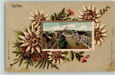 84405 W8250 Dorfen Prägedruck Rathausplatz Edelweiß Lithographie