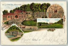 38154 W3308 Königslutter am Elm 1898 Lithographie Hotel Lutterspring Ball- und Concertsaal