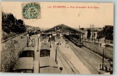 91150 Etampes - Bahnhof Eisenbahn Briefmarke Bildseite