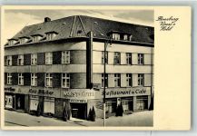 24937 W2390 Flensburg Foto AK Woest-Hotel Cafe Blücher