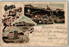 04703 O7320 Leisnig 1903 Lithographie Kaserne Postamt