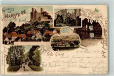37213 W3430 Witzenhausen 1898 Lithographie Burg Hanstein Burginneres Burgsaal