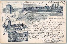 97762 W8783 Hammelburg 1896 - Schiessplatz Saaleck Marktplatz Post Vorläufer