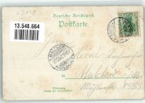 21423 W2090 Winsen Luhe 1902 Gebrauchsspuren Lithographie Bahnhof Marktstraße Apotheke Rathaus