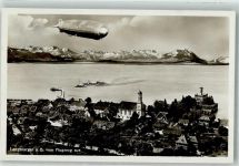 88085 W7994 Langenargen Foto AK WK II Zeppelin Bodensee Fliegeraufnahme