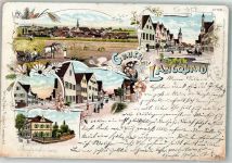 84085 W8301 Langquaid 1897 Lithographie Bauern Heuernte Dorfstraßen