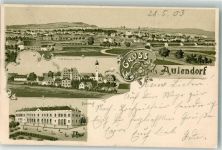 88326 W7960 Aulendorf , Württ 1903 Lithographie Bahnhof Gräfl. Schloß