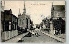 26757 W2972 Borkum 1916 - Kirche Maria Meeresstern Onselstraße Frau mit Kinderwagen Kinder