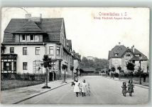 08451 O9630 Crimmitschau Foto AK König Friedrich August-Straße