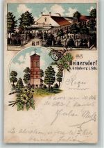 Heinersdorf Jedrzychow 1905 BOAKC Lithographie Scheibel`s Gasthaus