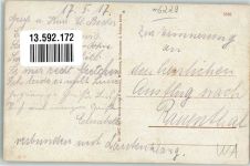65343 W6228 Rauenthal , Rheingau 1917 - Gasthaus zur schönen Aussicht Gartenwirtschaft Kirche St. Antonius