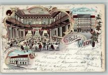 1080 Wien 8. Bezirk, Josefstadt 1901 BOAKC Lithographie Gasthaus zum grünen Tor Lerchenfelder Straße