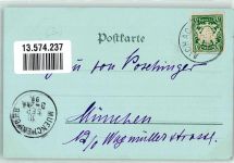 86551 W8890 Oberwittelsbach 1899 Lithographie / Mondschein Adelskorrespondenz Stammschloss der Wittelsbacher 1113-1209 Burgplatz