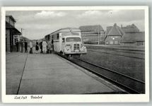 25992 W2282 List , Sylt Foto AK Bahnhof Bus zu Schienenfahrzeug umgerüstet