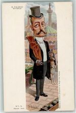 M. Waldeck-Rousseau Politiker Dritte Republik Karikatur sign. Moloch , Lebkuchen Motiv Frankreich Künstlerkarte
