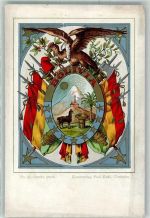 Gebrauchsspuren Bolivien Wappen Nr. 68 Kunstverlag Paul Kohl Chemnitz