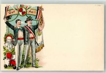 Gut Heil Fahnenträger Verlag Bruno Bürger u. Ottillie 3309 Turnvater Jahn Lithographie / Künstlerkarte