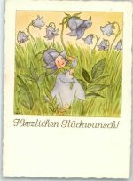 Nr.5002 Glockenblumen Herzlichen Glückwunsch Bohatta-Morpurgo, I. Künstlerkarte