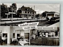 50321 W5040 Brühl , Rheinl Foto AK Bahnhof Eisenbahn Gasthaus