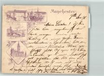 Manchester 1898 - Town Hall Infirmary Irlam Bridge