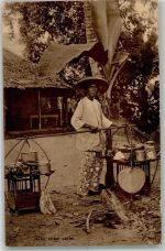 Sumatra 1916 Foto AK Tracht Marktszene
