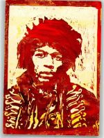 sign. Leman Nils Jimi Hendrix Edgar Künstlerkarte
