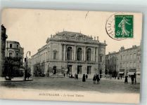 34000 Montpellier 1912 Foto AK Theater Briefmarke bildseitig