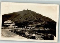 Schneekoppe 1947 Foto AK Hüttenstempel