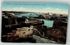 Havanna La Habana 1914 Foto AK Kanone Festung Burg Hafen