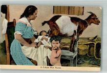 Havanna La Habana Foto AK Ziege Frau mit Kindern
