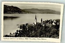 78354 W7767 Sipplingen Foto AK Panorama des Ortes mit Pfarrkirche St. Martin Bodman Schloss Frauenberg und Burgruine Bodman